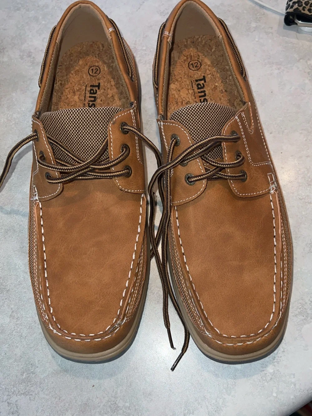 Mens Tansmith Tan's Topsider Boat Shoes Size 12 Tan Comfort Slip On